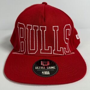 Chicago Bulls Ultra Game NBA Red Snapback Hat Cap Adjustable‎ Adult OSFM